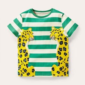 Mini Boden | Big Cat Appliqué T-Shirt | size 5-6yr